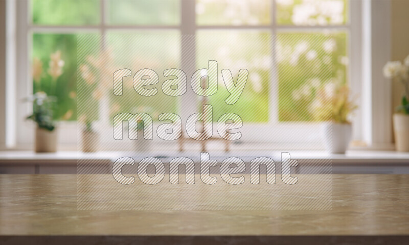 Kitchen tabletop with kitchen view