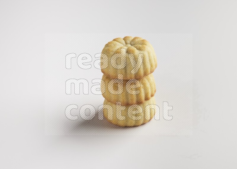 Three Pieces of Maamoul direct on white background