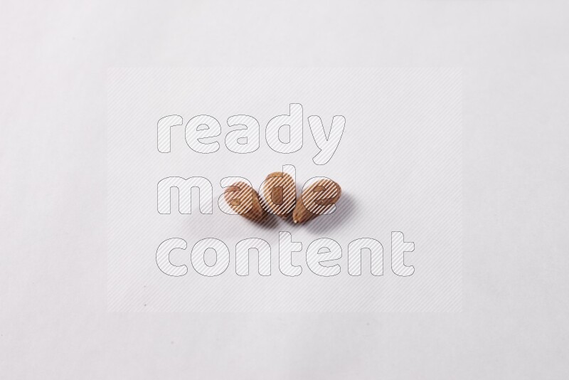Almonds on white background