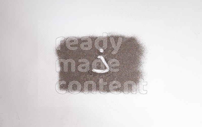 Arabic alphabets written with glitter on white background