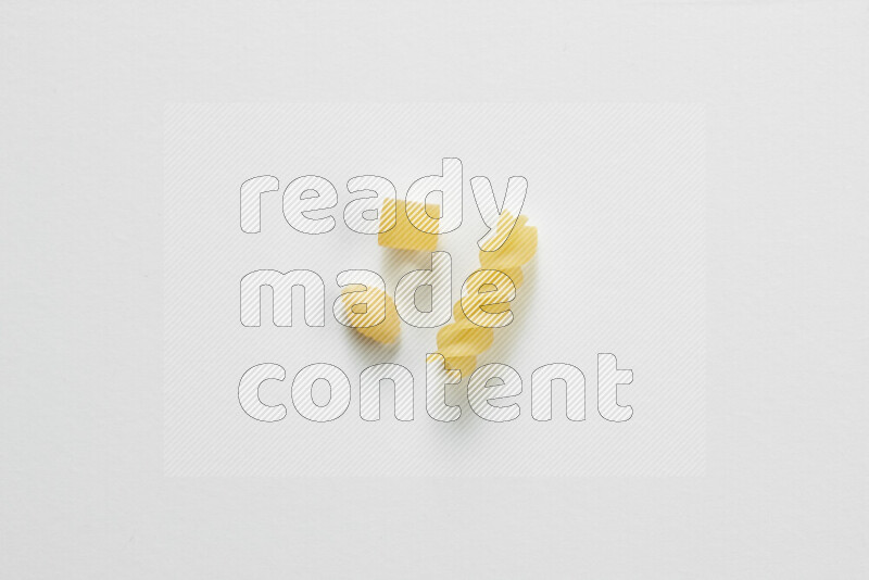 Different pasta types on white background