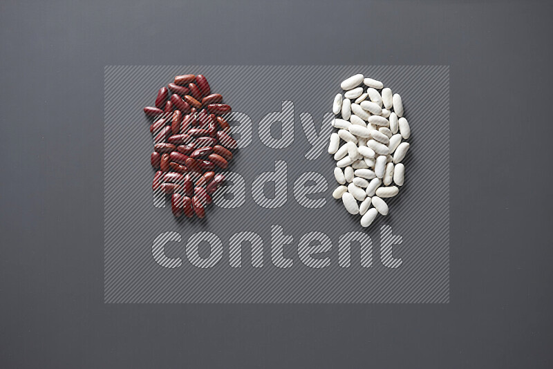 Bunches of legumes on grey background