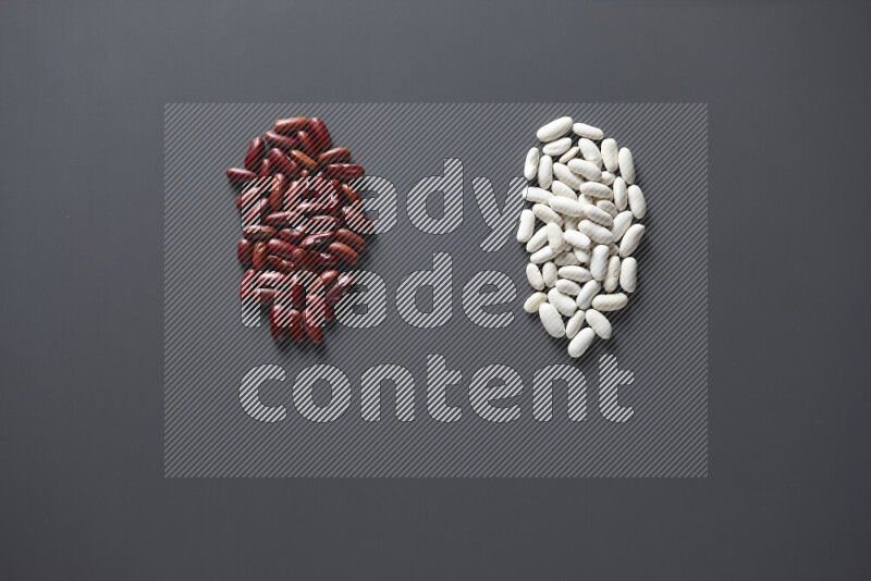 Bunches of legumes on grey background