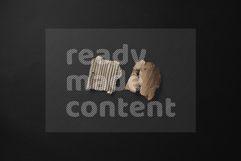 Cardboard on black background