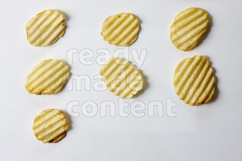 Chips snacks on white background