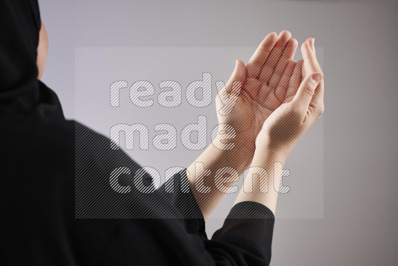 Woman hands gesturing sign language