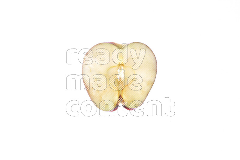 Apple slices on illuminated white background