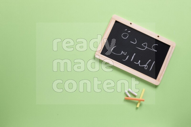 A blackboard on green background