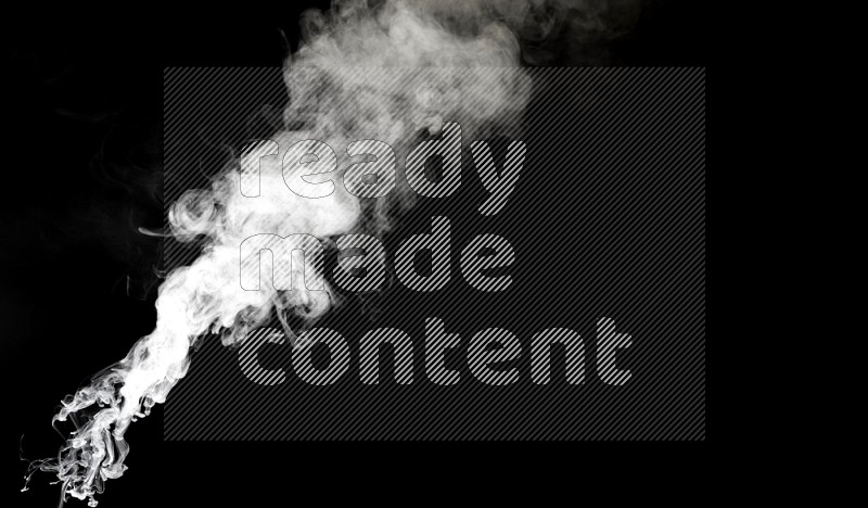 irregular white smoke on black background.