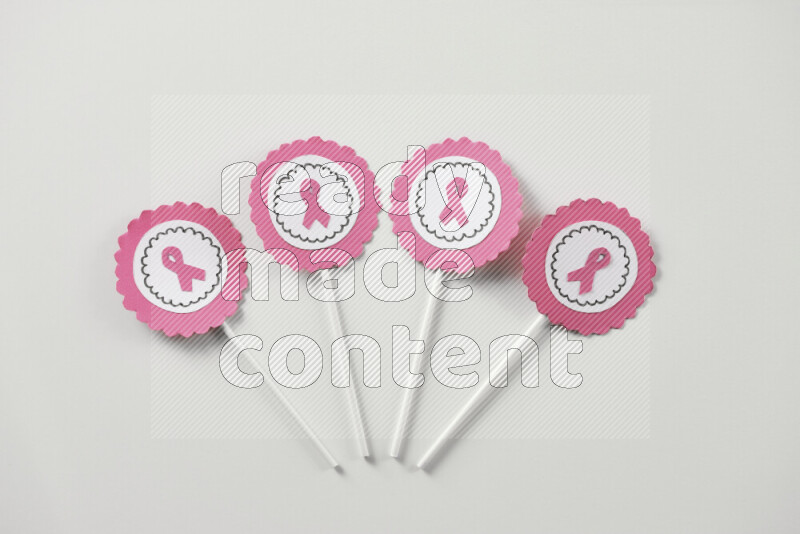 Cancer awareness signs on white background