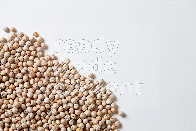 Chickpeas on white background