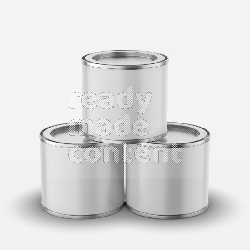Metal tin can mockup with lever lid and blank label isolated on white background 3d rendering