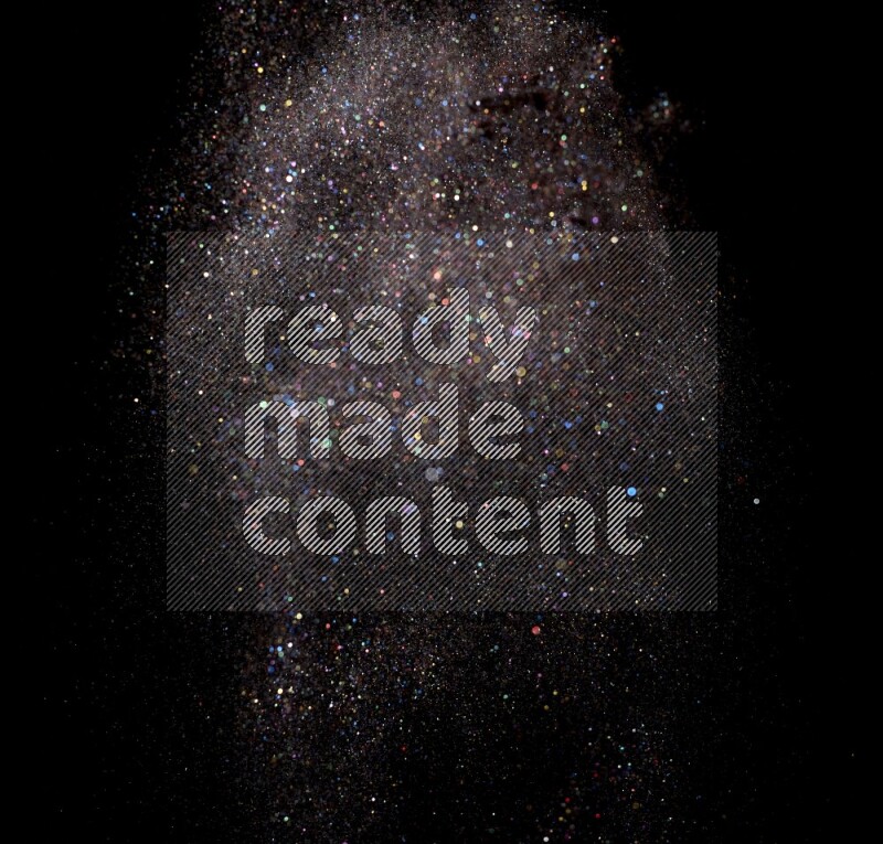 Multicolored glitter powder isolated on black background