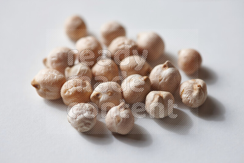 Chickpeas on white background