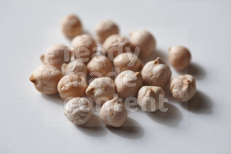 Chickpeas on white background