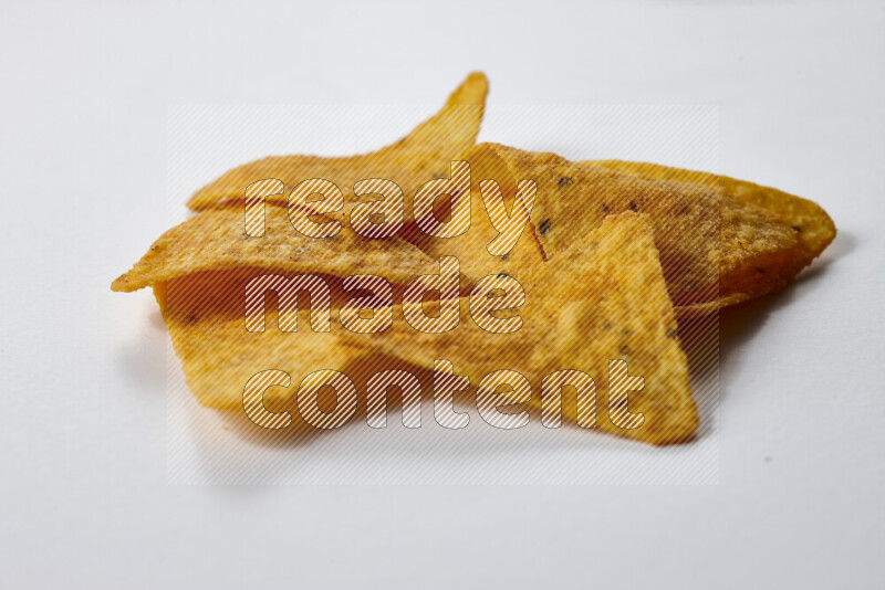 Nachos snacks on white background