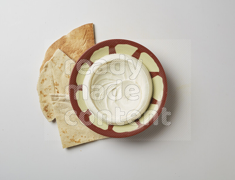 Plain Lebnah in a traditional plate on a white background