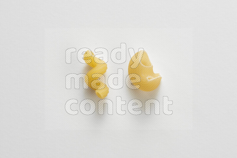 Different pasta types on white background