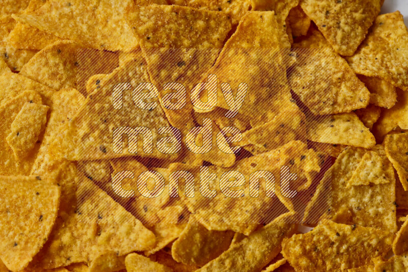 Nachos snacks on white background