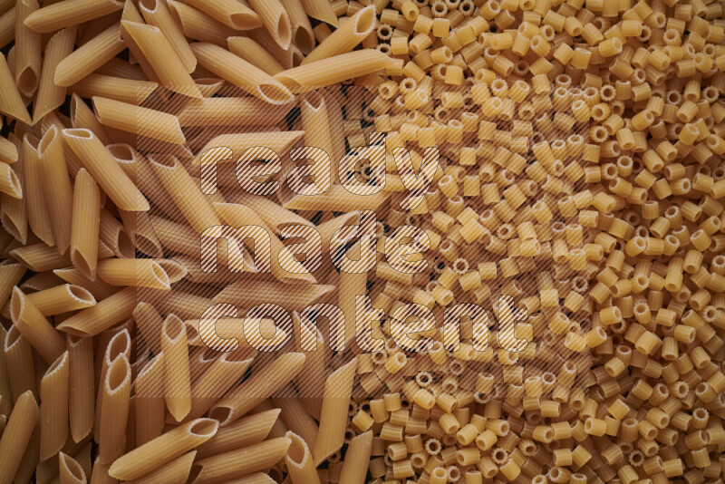 2 types of pasta filling the frame