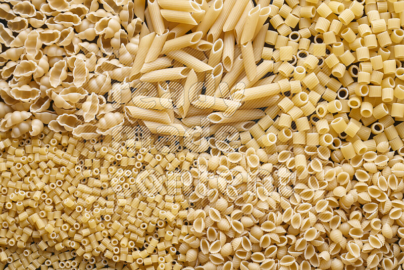 5 types of pasta filling the frame