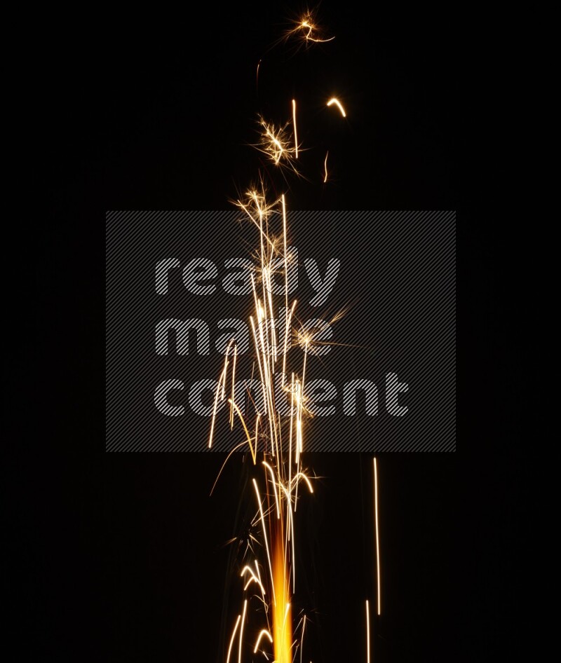 Sparkler candle isolated on black background