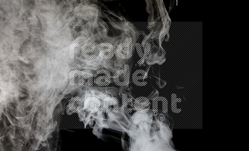 irregular white smoke on black background.