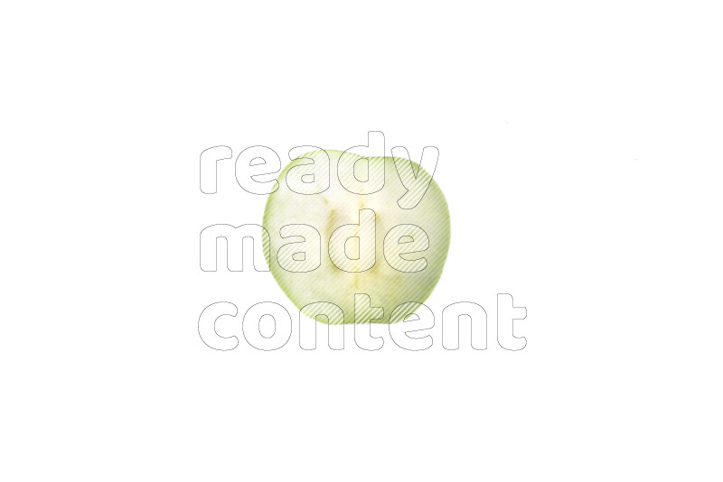 Apple slices on illuminated white background