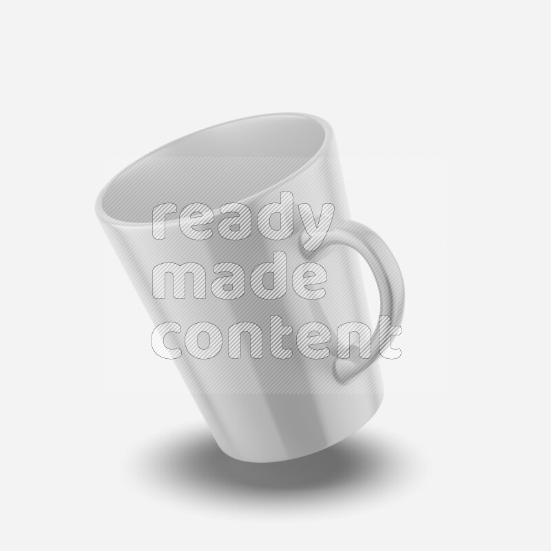 Ceramic glossy mug mockup isolated on white background 3d rendering