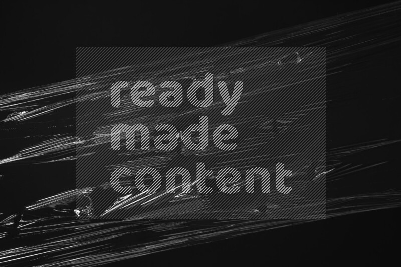 Plastic wrap texture on black background