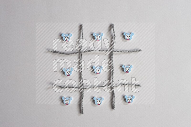 Multicolored buttons placed on grey background