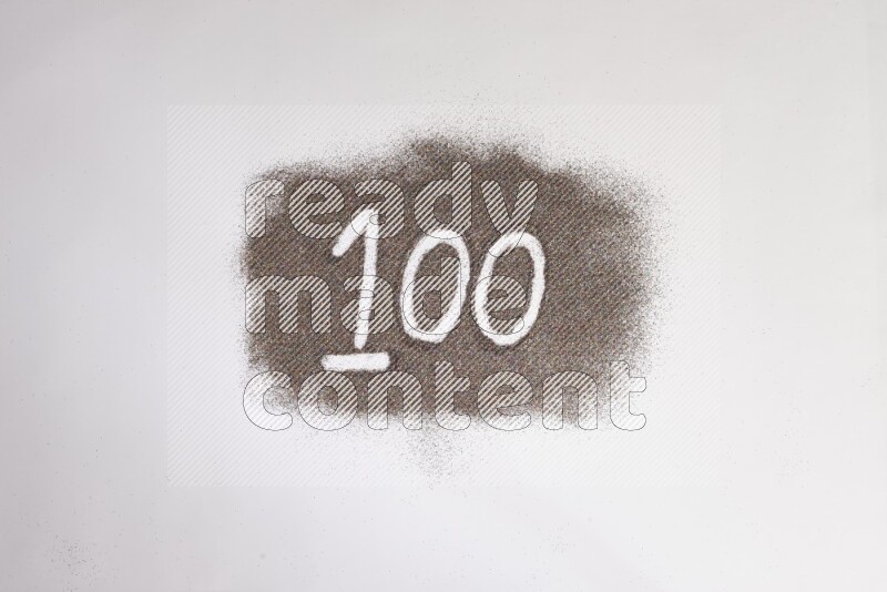 Numbers written with glitter on white background