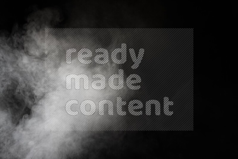 irregular white smoke on black background.