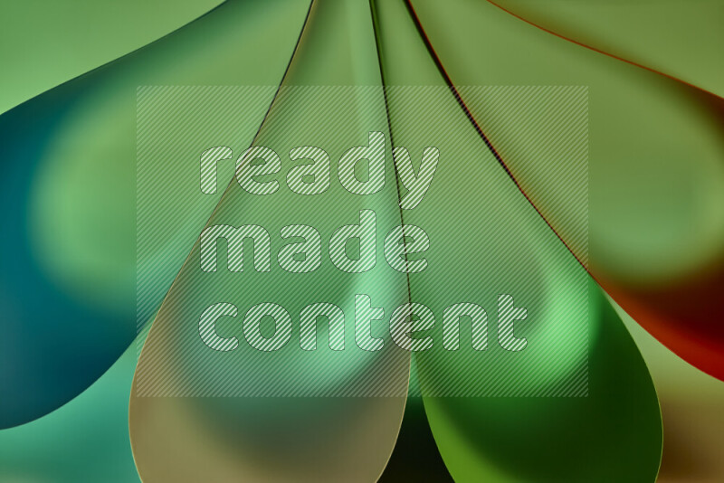 An abstract art piece displaying smooth curves in colorful gradients created by colored light