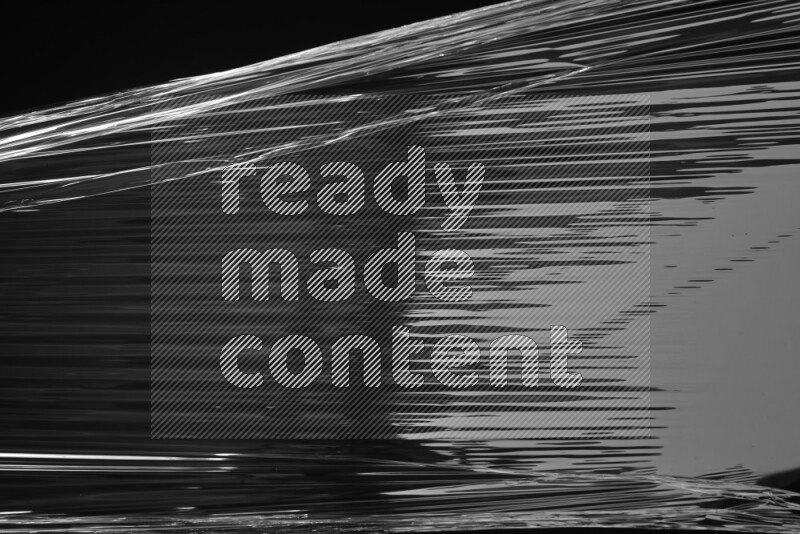 Plastic wrap texture on black background