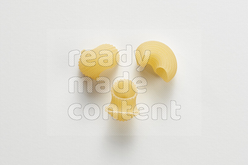 Pipe pasta on white background