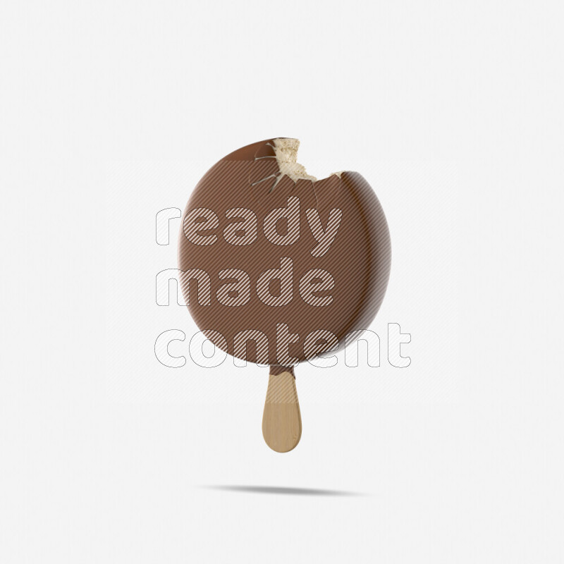 Chocolate ice cream stick mockup isolated on white background 3d rendering