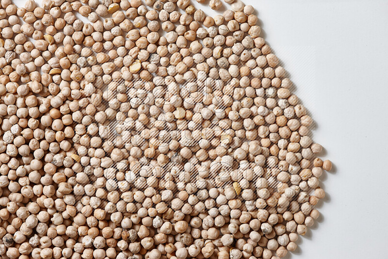 Chickpeas on white background