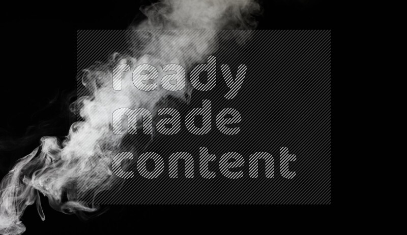 irregular white smoke on black background.