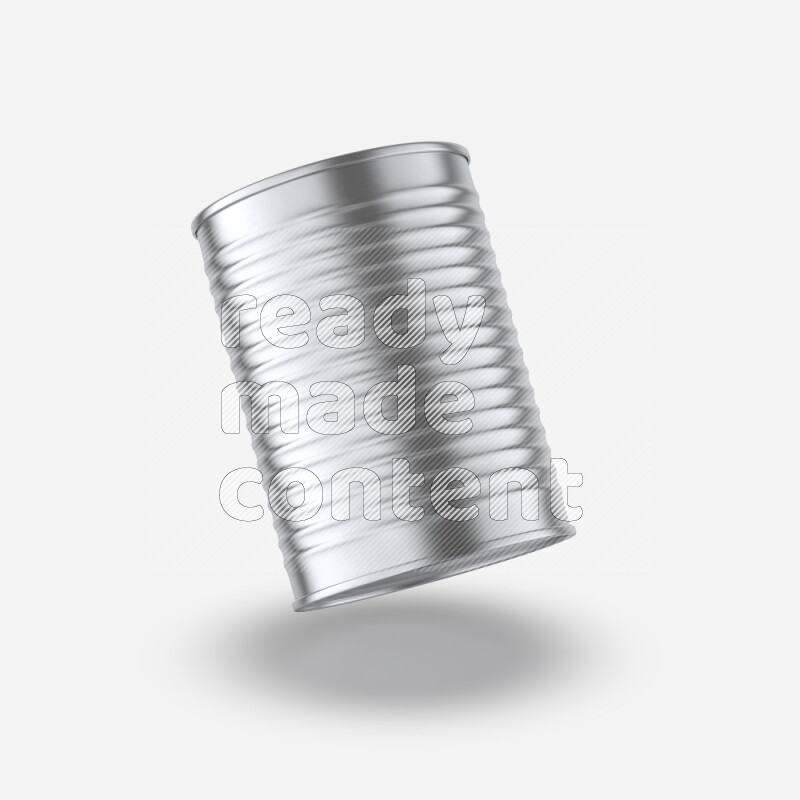 Glossy metallic tin can mockup isolated on white background 3d rendering