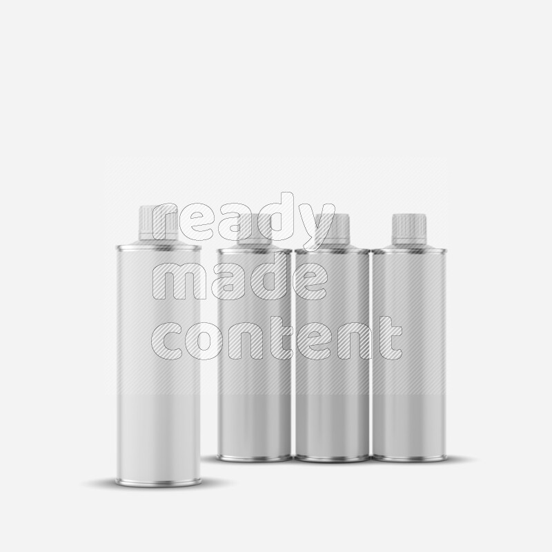 Metallic tin can mockup with label and screw top cap isolated on white background 3d rendering