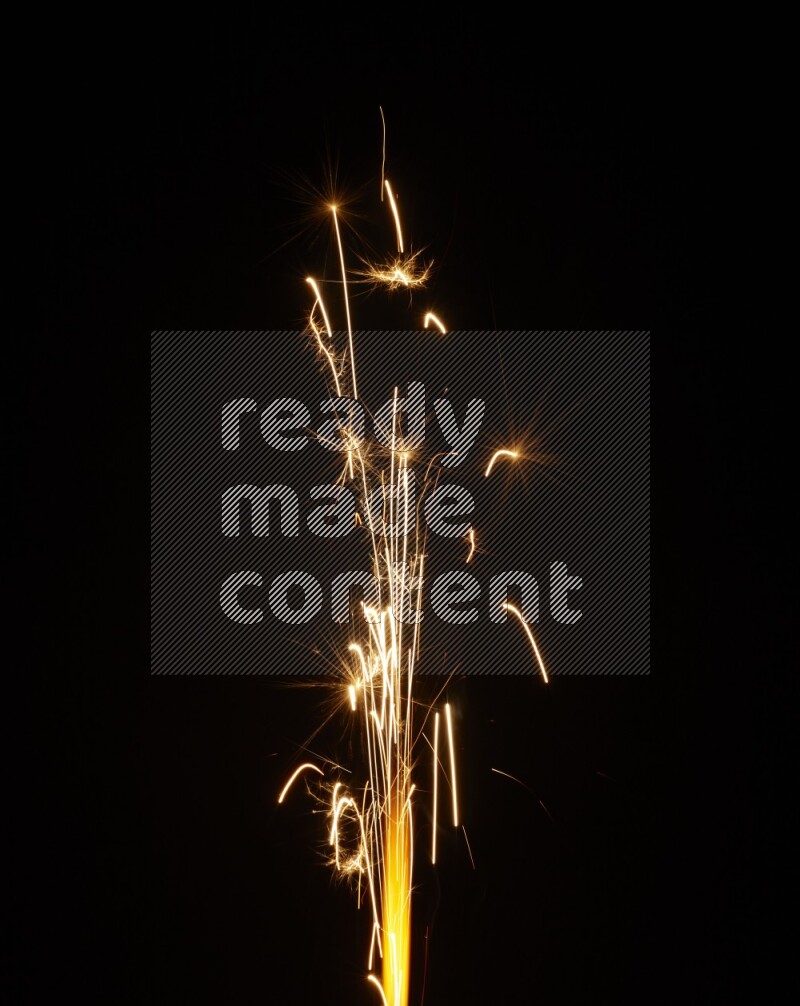 Sparkler candle isolated on black background