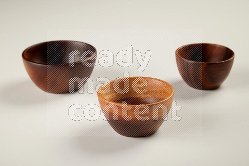 Wooden bowl on white background