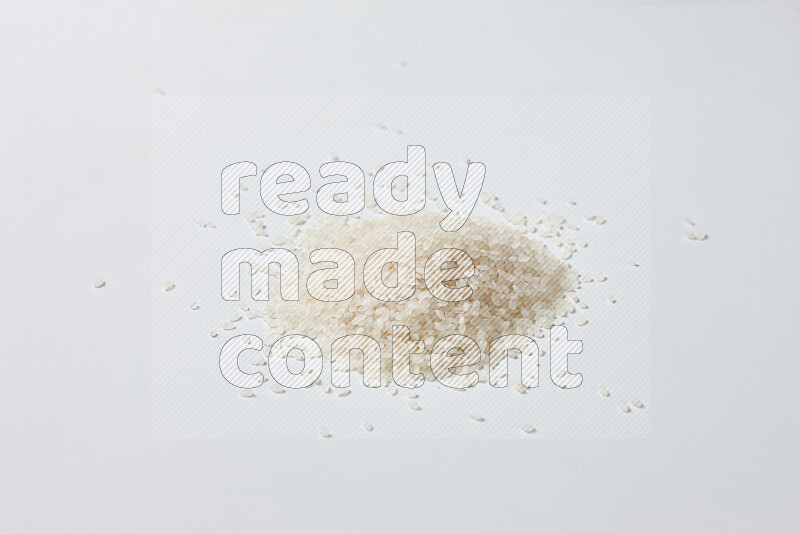White rice on white background