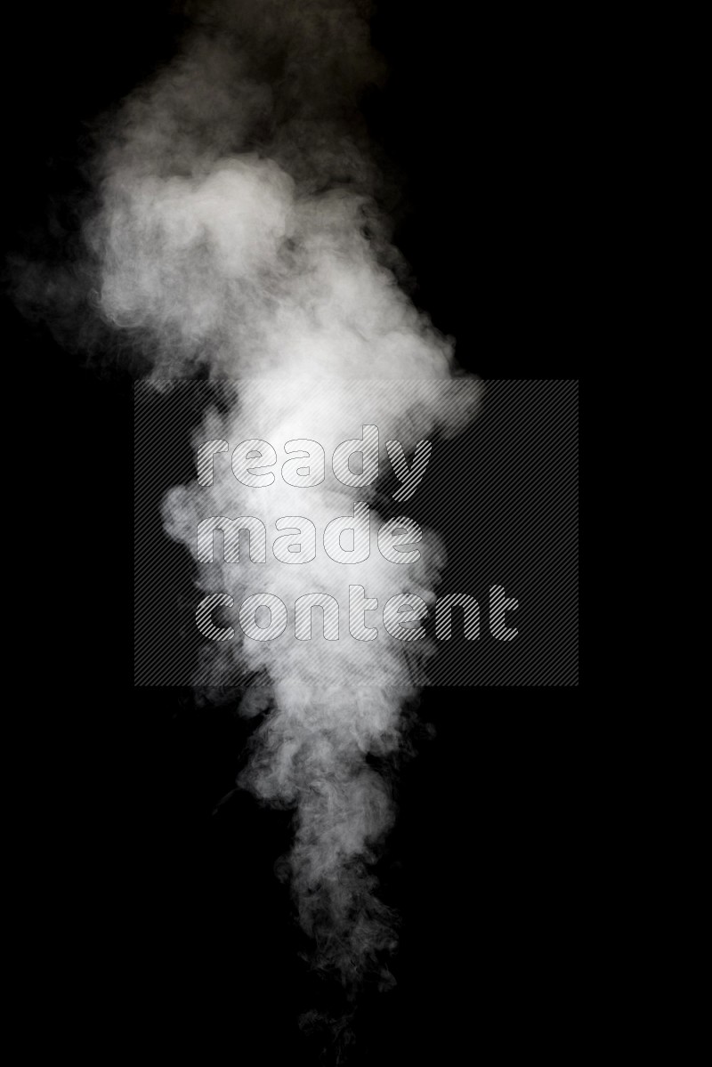 irregular white smoke on black background.