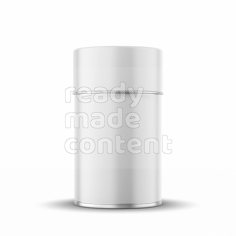Glossy metallic can mockup with a label and a cap isolated on white background 3d rendering