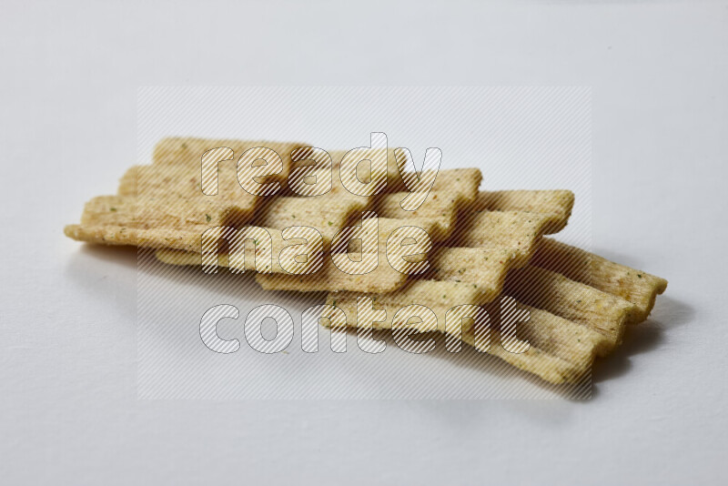 Crackers snacks on white background