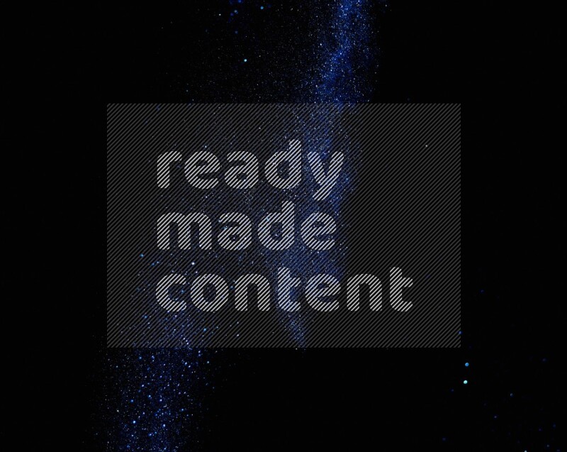 Blue glitter powder isolated on black background