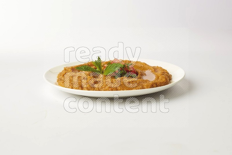 Gulaba fava bean in a white plate direct on a white background
