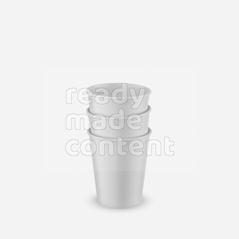 Set of glossy plastic cup mockup isolated on white background 3d rendering